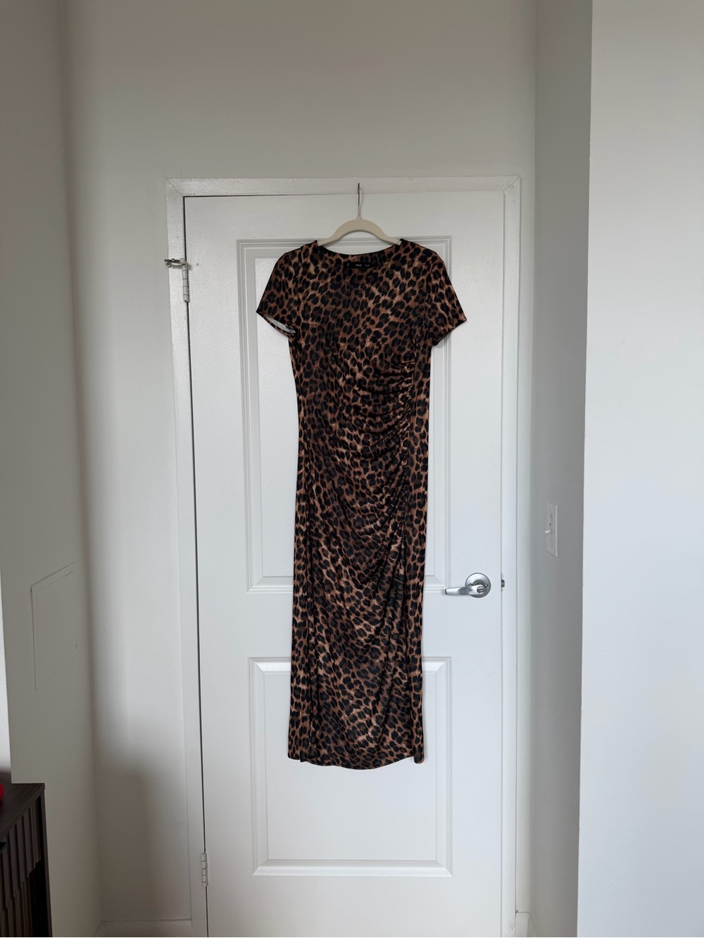 Mango Leopard Print Maxi Dress - Brown & Black